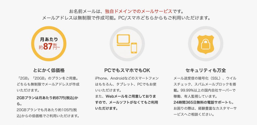 お名前メールの概要
