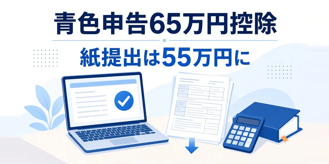 青色申告の65万円控除は令和8年分が書面55万円の最後｜令和9年分から変わる点